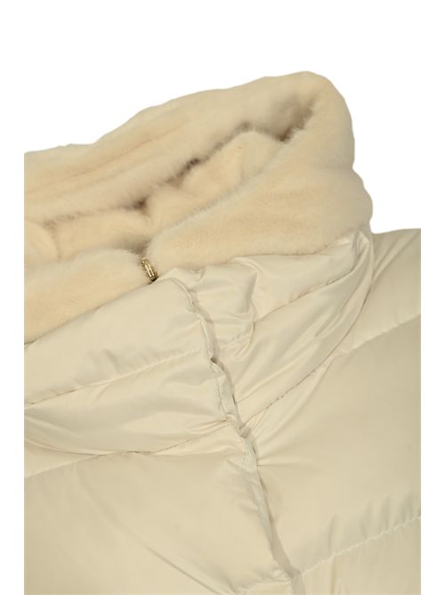 Piumino A Shape in raso e lady alternative fur bianco Herno | PI001934D 12170Z1000